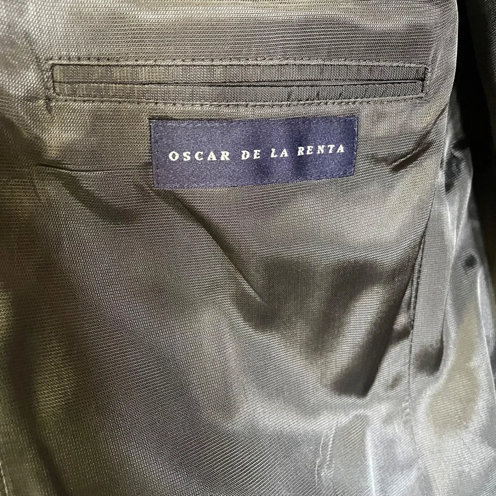 Men's Oscar de‎ la Renta Suit (Jacket & Pants Set) Grey Pinstripe 100% wool